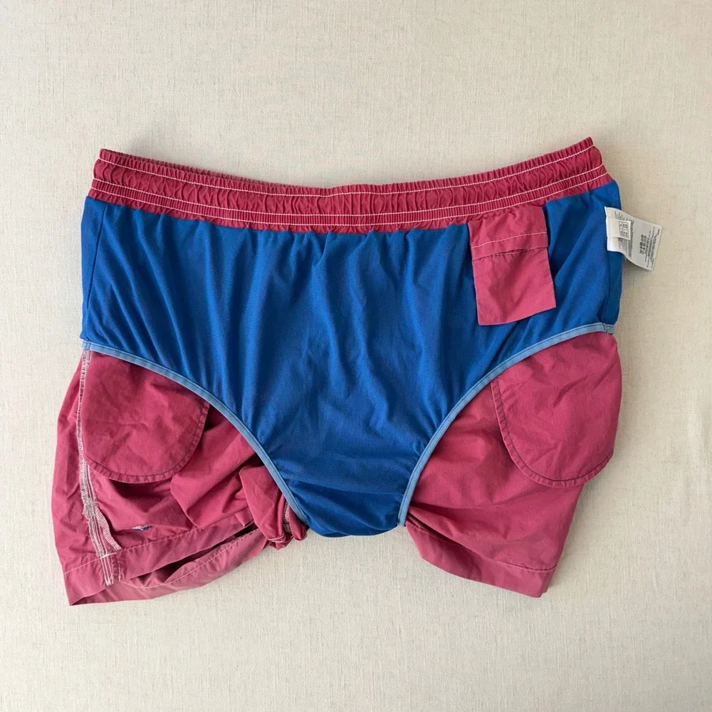 Brooks Brothers Swim Trunks XL Pink Nylon Mesh Lined Board Shorts 5.5 Inseam